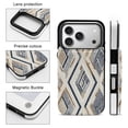 thumbnail image 3 of Geometric Beige Blue Rug Leather Wallet Case for iPhone13 pro Wallet Case Card Holder Flip, 3 of 8