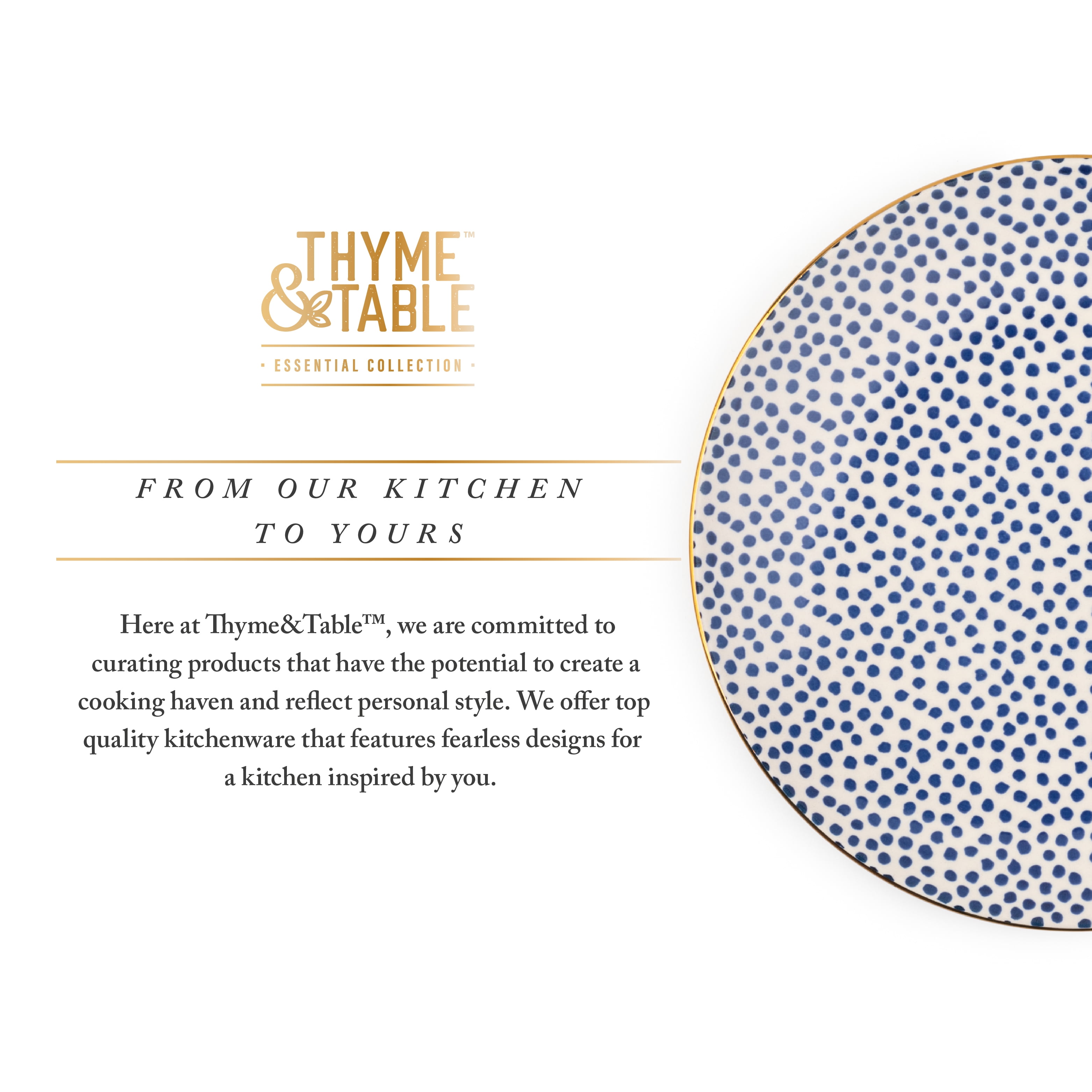 Thyme & Table Blue Dot Stoneware Round Salad Plate