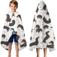 thumbnail image 3 of Dachshund and Heart Hooded Bath Towel，50"x30" for Ages 3 To 12 Kids, Quick Dry Lightweight Soft Microfiber Hood Beach Towel Cover Up for Kids, 3 of 7