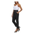 thumbnail image 3 of CALVIN KLEIN Womens Black Zippered Pocketed Pleated Slim Fit Straight Leg Evening High Waist Pants 4, 3 of 3