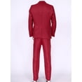 thumbnail image 6 of Yartina Men's Classic Slim Fit Business Tuxedo Outfits Notched Lapel Blazer Vest Trouser Wedding Burgundy XXL, 6 of 7