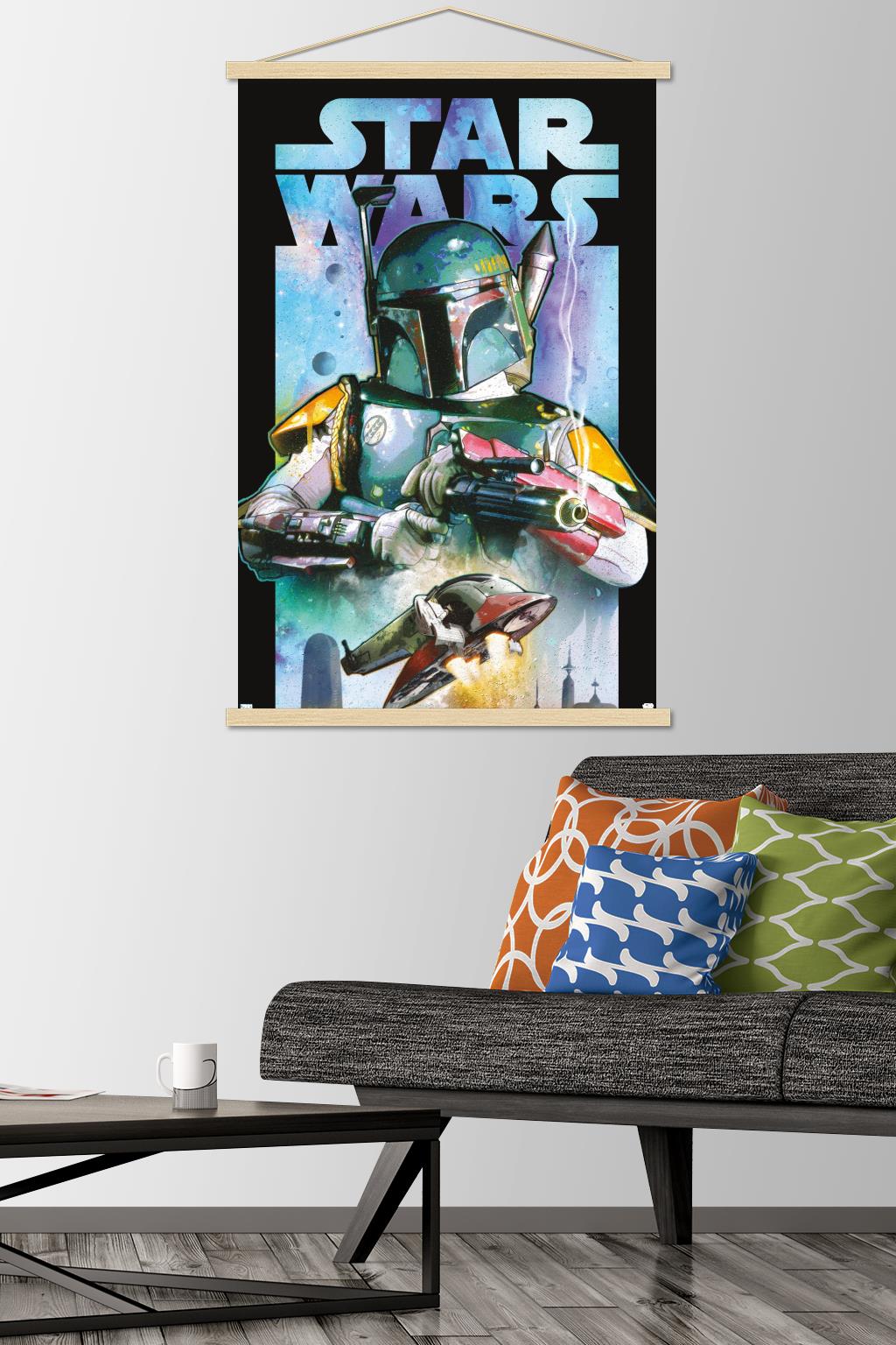 Star Wars: Saga - Boba Fett - Collage Wall Poster with Wooden Magnetic Frame, 22.375" x 34"