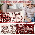 thumbnail image 3 of Valentines Day Decorations-Valentine Pillow Covers 18x18 Set of 4, Pink Red Hearts Be Mine Happy Valentine's Day Throw Outdoor Pillow Covers Anniversary Wedding Cushion Case for Home Sofa Couch Décor, 3 of 9