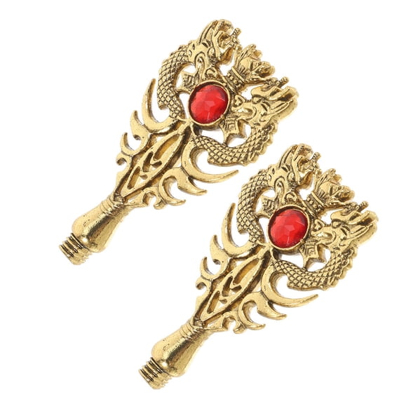WRITWAA 2Pcs Decorative Metal Wax Seal Handles with Animal Dragon Pattern for Elegant Envelope Sealing
