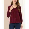 thumbnail image 5 of Allegra K Women's Cute Collar Plaid Blouse Long Sleeve Button-Down Shirts, 5 of 6