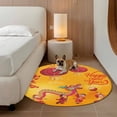 thumbnail image 2 of Happy New Year Round Area Rug 4Ft Washable Circle Rugs for Bedroom Dining Room, Red Yellow Dragon Dance Non-Slip Carpet Floor Mats Indoor Outdoor Carpet Runner Aesthetic Home Decor, 2 of 8