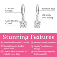thumbnail image 3 of Cate & Chloe Valerie 18k White Gold Plated Drop Earrings with Simulated Diamond Crystals for Women, 3 of 9