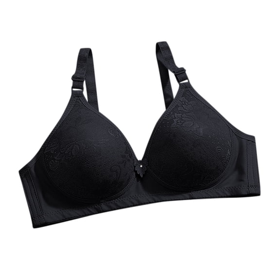 LYEAA Wireless Womens Bras Push up Soft No Wire Everyday Bras Support Solid Lift Sleep Bras Comfortable Wirefree Breathable Shaping Daily Bralette Black L