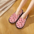 thumbnail image 5 of KLL Strawberries Slippers for Women Men House Slip on Indoor Outdoor Bedroom Furry Fleece Lined Ladies Comfy Anti-Skid Rubber Hard Sole-Large, 5 of 8