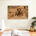 thumbnail image 3 of Elephant Stock Lioness And Cub Wall Art - Horizontal Canvas Wall Art - Living Room Wall Decor - Animal Canvas - Brown And Orange Decor - 12" x 8", 3 of 8