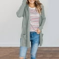 thumbnail image 4 of CILENON Women's Fashion Women Fall Open Front Cardigan With Pockets Casual Duster Lightweight Knit Cardigan Sweater (Gray,S), 4 of 8
