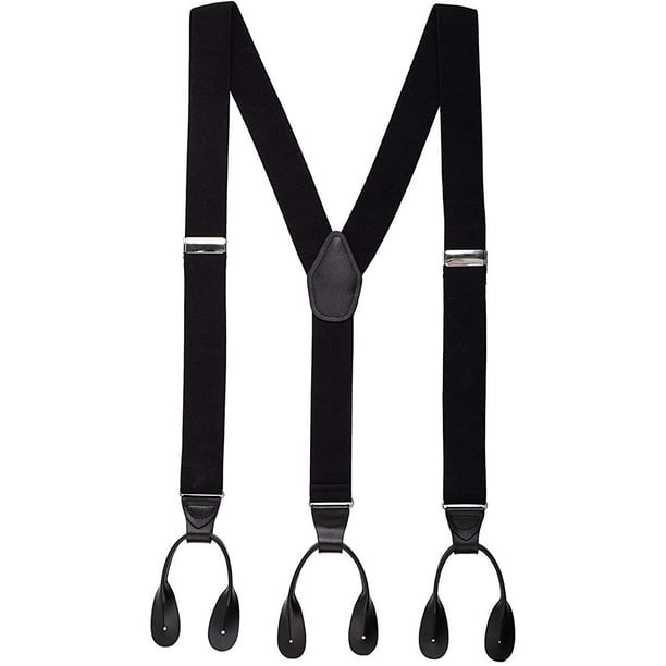 Mens Button End Suspenders 49 Inch Y-Back Adjustable Elastic Tuxedo  Suspenders by 