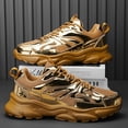 thumbnail image 6 of Plus-size Men's Shoes: Thick-soled Golden Sneakers Student Anti-slip Running Shoes, Soft-soled Trendy Shoes with Mesh Breathable Design, Height-increasing Casual Shoes,, 6 of 9