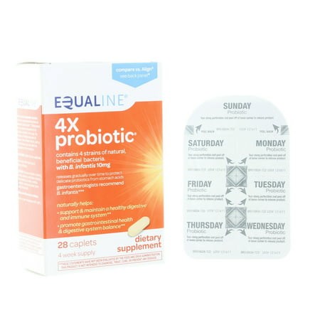 Equaline 4X Probiotic Dietary Supplement 4 Strains Natural Bacteria Gut (Best Probiotic For Gut Bacteria)