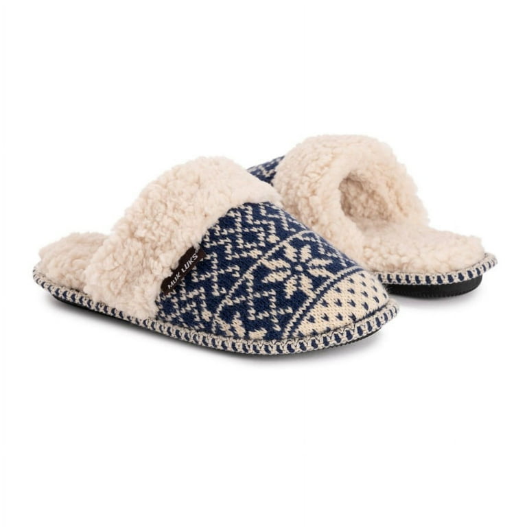 MUK LUKS Women s Frida Scuff Slippers Blue Snowflake XL 11 12 Walmart