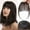 Approx. 7g - Hand-woven dark brown (with gift), variant on Janrevotw Women'S Bangs Clip - 100% Human Hair Bangs Wig With French-Style Bangs, Flat And Neat Bangs With Fringe, Wig Clip On Curved Bangs, Suitable For Daily Wear