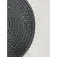 thumbnail image 2 of Fennco Styles Pom Pom Textured Placemats 15 Inches Round, Set of 4 – Black Modern Traycloth Table Mats for Home, Dining Room Décor, Banquets, Indoor & Outdoor and Special Events, 2 of 2