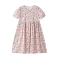 thumbnail image 6 of Bxsruta Girls Casual A Line Dress Short Sleeve Breathable Cotton Summer Dress for Kids Loose Fit Puff Sleeve Round Neck Pull on Dress for School Play Daily Wear Ages 5-15, 6 of 6