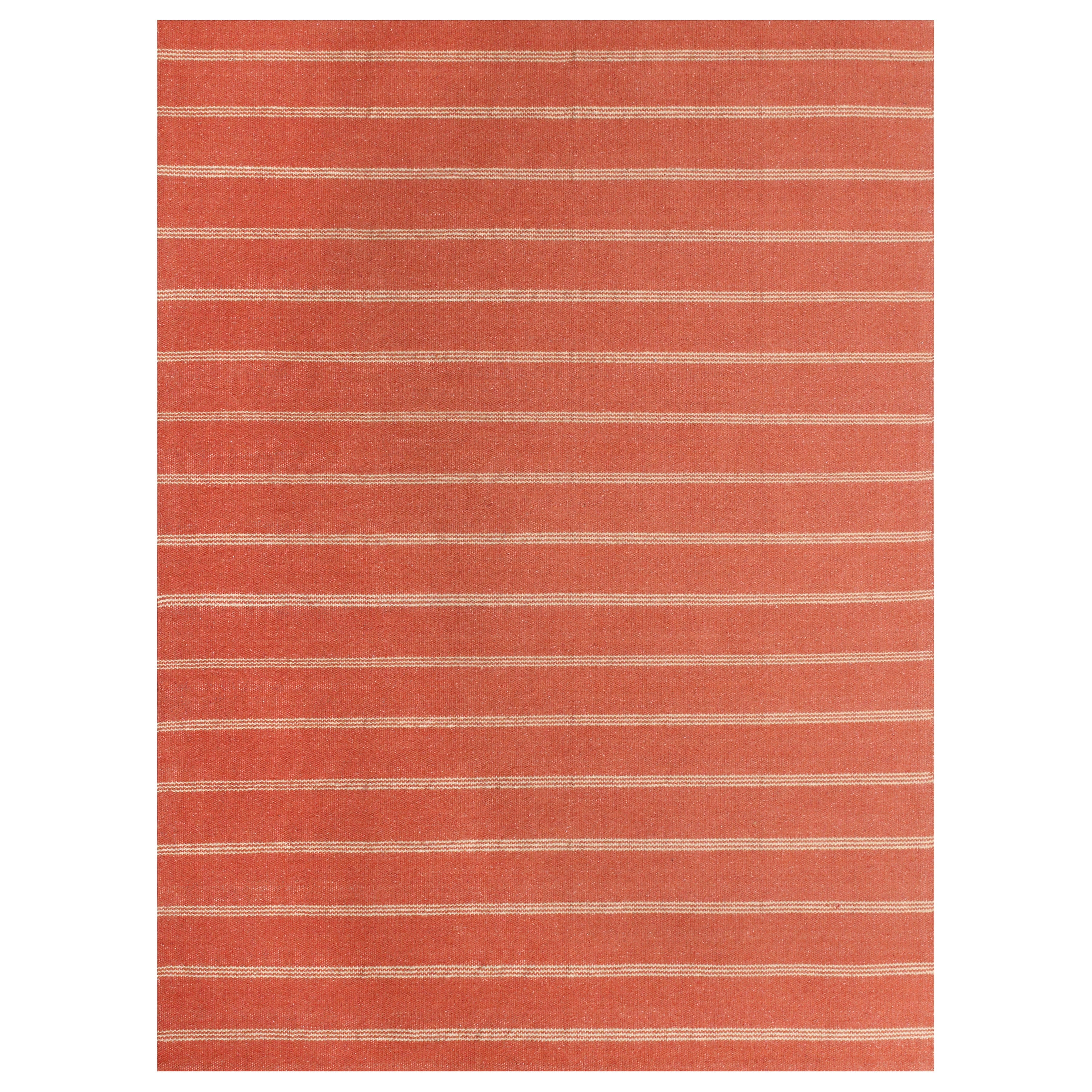 Ox Bay Hadley 5' x 7'9" Cinnamon/Tan Striped Braided Jute Indoor Area Rug
