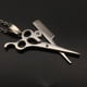 thumbnail image 4 of Scissor Colgantes Collares Joyería de de cabello de material acero inoxidable para hombres, 4 of 8
