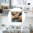 thumbnail image 3 of Cow flowers Linen toss pillowcase Decoration pillowcase Gift preferred 18x18" Cushion cover 1 set Sofa pillowcase Sofa bedroom living room car, 3 of 8