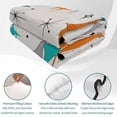 thumbnail image 4 of Queen Quilt Set 90''x96'', Teal Orange Boho Lightweight Summer Bedspread Coverlet Set with 2 Pillow Shams, Middle Century Geometric Abstract Breathable All Season Quilt Bedding for Bedroom/Guest Room, 4 of 9