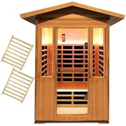 Infrared Saunas for Home - Natural Red Cedar ,1800W ,Remote Control with APP ,Graphene Low Emf Far Infrared 2 Person Sauna,with Bluetooth Speakers