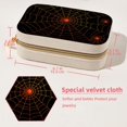thumbnail image 5 of Halloween Spider Web Velvet Portable Necklace Holder with Removable Compartment - Earring Organizer, Jewelry Boxes, Organizer Box - Gift, 5 of 7