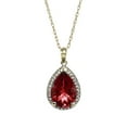 thumbnail image 2 of Galaxy Gold 14K Solid Yellow Gold 22" Necklace with Natural Diamonds and a Pear-Shaped Garnet, 14"-24" Sizes, January Birthstone, Symbol of Passion, 2 of 6