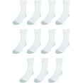 thumbnail image 2 of Hanes EZ-Sort Boys' Crew Socks 11-Pack (Includes 1 Free Bonus Pair) White S, 2 of 2