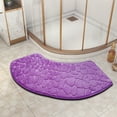 thumbnail image 5 of PALIFEUR Super Non-Slip Bathroom Rugs, 12x39" Curved Cobblestone Embossed Bath Rug Quick-drying Highly Absorbent Bathroom Mat Washable Fanned Bath Mats for Bathroom Corner Tub, Purple, 5 of 5