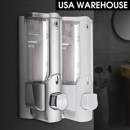 Chrome Wall Mount Soap Dispenser M.way Chrome Wall Mounted Soap Dispenser Sanitizer Shampoo Body Lotion Liquid Soap Dispenser Pump For Kitchen Bathroom ()