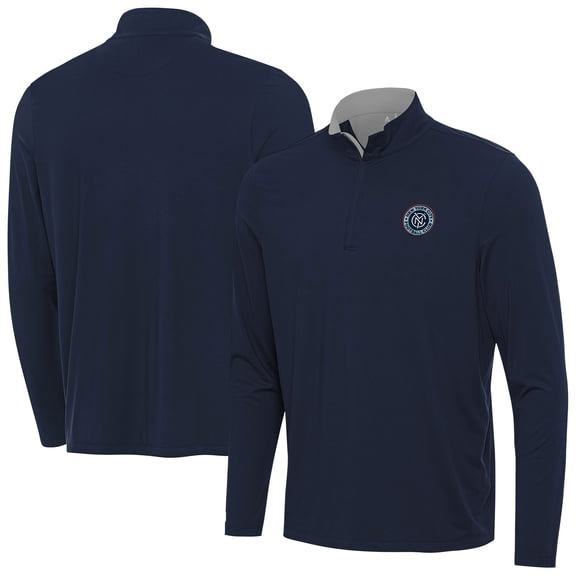 Men's Antigua  Navy New York City FC Content Quarter-Zip Sweatshirt
