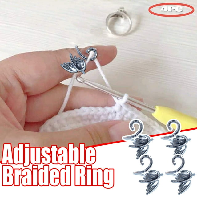 Alloy Knitting Loop Tool for Secure Yarn Weaving and Crochet Projects with Durable Construction 4PCS