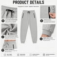 thumbnail image 4 of PUZTLOY Men's Sweatpants Joggers with Zipper Pockets Lightweight Elastic Waist Athletic Workout Gym Running Sweat Pants, 4 of 7