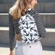thumbnail image 5 of Disketp Navy Blue Anchors print Canvas Backpack Lightweight Travel Daypack Student Rucksack Laptop Backpack-, 5 of 5