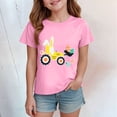 thumbnail image 2 of UngA Girls Easter Shirts Bunny Kids Short Sleeve Cotton Tee Funny Rabbit Graphic Toddler Girls Tshirts (Pink,7-8 Years), 2 of 4
