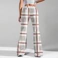thumbnail image 6 of Women's Fashion Loose Drawstring Waist Plaid Printed Casual Sports Flared Pants, Elastic Joggers Sweatpants, Stylish Yoga Pants for Women,Light Gray,L, 6 of 8