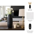 thumbnail image 6 of Ceramic Stoneware Vase Textured Boho Decorative Flower Holder for Home, Office, Bedroom & Living Room - Minimalist Modern Accent Piece - 16" Black, 6 of 13