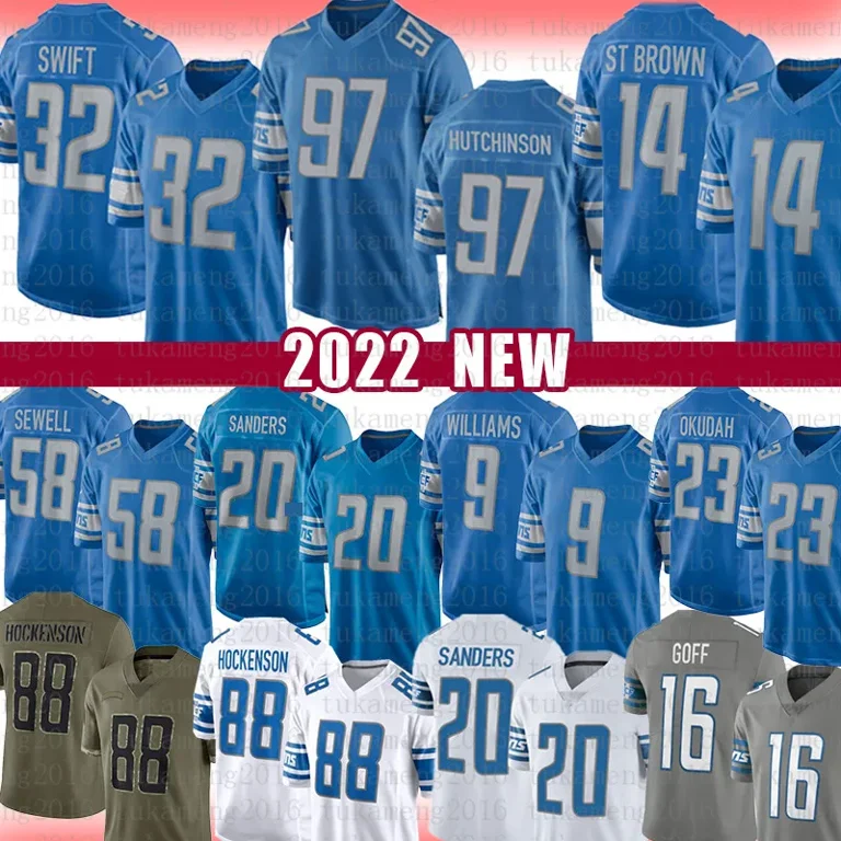 NFL_Jerseys Jersey Detroit''Lions''MEN Football mon-Ra St. Brown Jared Goff  Jameson Williams Aidan Hutchinson Vapor Untouchable Color Rush ''nfl 