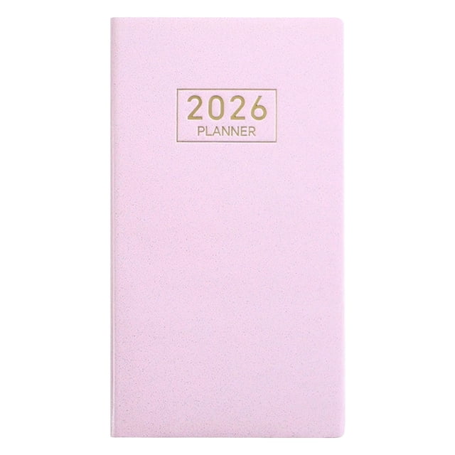 Hardcover Weekly Planner Notebook, A6 Sticky Notes Memo Book, Colorful Pages, Portable Time Management Journal with Pockets, 1 Notebook