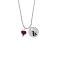 thumbnail image 2 of Delight Jewelry Silvertone Small Long Maroon Heart Silvertone Script Initial Disc - & - Charm Necklace, 20"+3", 2 of 4
