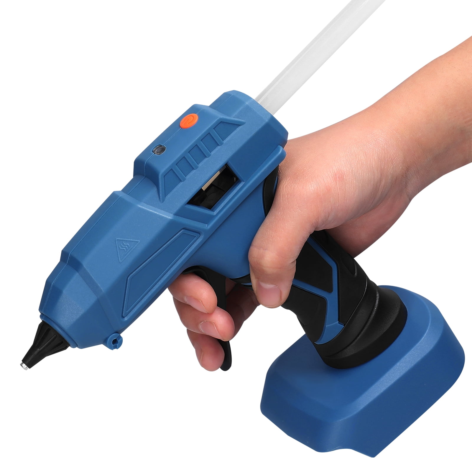 Riousery Portable Cordless Hot Melt Glue Machine 40W for DIY Arts Crafts (40W / 7mm) Home Repairing Tool Kit Blue