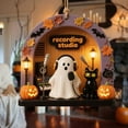thumbnail image 6 of Diceymbol Spooky Cute Halloween Hanging Ornaments Friendly Ghost Scene Decor with Lantern and Cat Designs for Halloween Tree Home Decor and Seasonal Display, 6 of 8