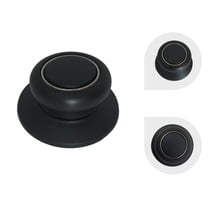 Melzon Cookware Universal Replacement Lid Knob - Heat Resistant, Bakelite Kitchen Pot Lid Handle, Black w/ Silver Lining