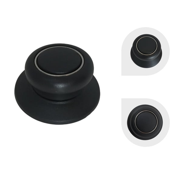 Melzon Cookware Universal Replacement Lid Knob - Heat Resistant, Bakelite Kitchen Pot Lid Handle, Black w/ Silver Lining