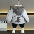 thumbnail image 2 of Zanarzt Baby Jacket Toddler Baby Boy Girl Rain Jacket Cute Dinosaur Cartoon Raincoat Hoodie Kids Coat Fall Spring School Outfit Grey,1-2 Years, 2 of 5