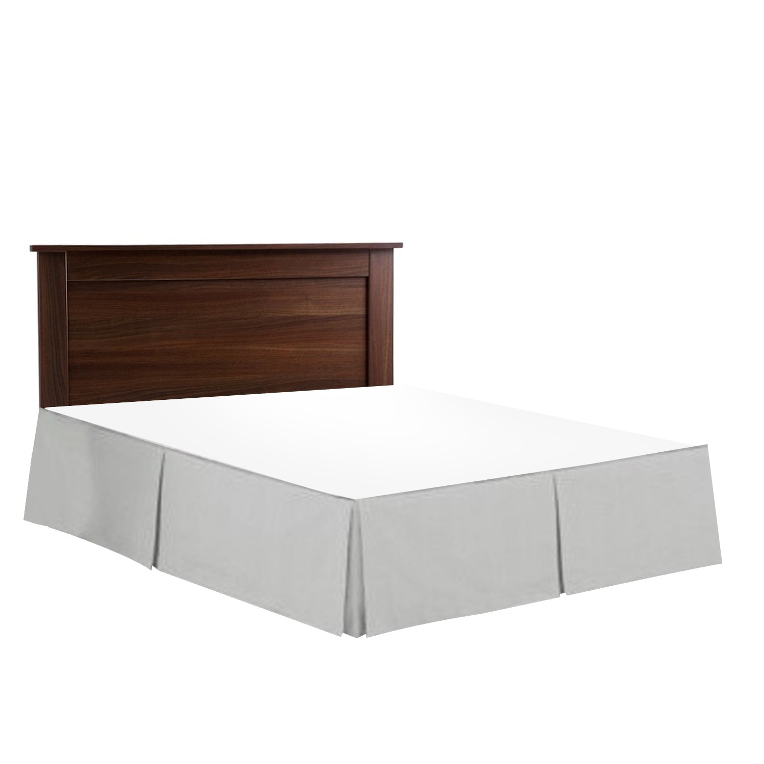 14" Tailored Pleated Bed Skirt Dust Ruffle, Twin XL, Silver, by Clara Clark