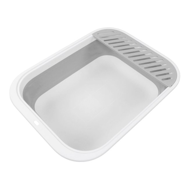 Cat Litter Tray, Professional Open Cat Litter Box Collapsible Easy To Clean Open Air Kitty Litter Pan With Baffle Scoop For Bedroom Indoor
