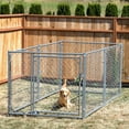 thumbnail image 4 of Lucky Dog Single-Door Chain Link Heavy Duty Outdoor Dog Kennel, Silver, 10'L x 5'W x 4'H, 2 Pack, 4 of 11